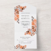 ボホ素朴ー自然トーンテラフローラ結婚ズ オールインワン招待状 (内側)