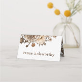 ボホ素朴ー護衛カー結婚ド、ウッドランド プレイスカード (裏面)