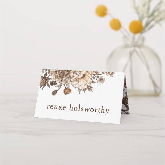 ボホ素朴ー護衛カー結婚ド、ウッドランド プレイスカード (正面)