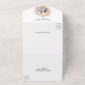 ボホ素朴乾燥パンパスグラスヘックスフレーム結婚ズ オールインワン招待状 (外側)