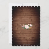 ボホ素朴女性のカーボーイフローラブーツバースデーパーティー 招待状 (裏面)