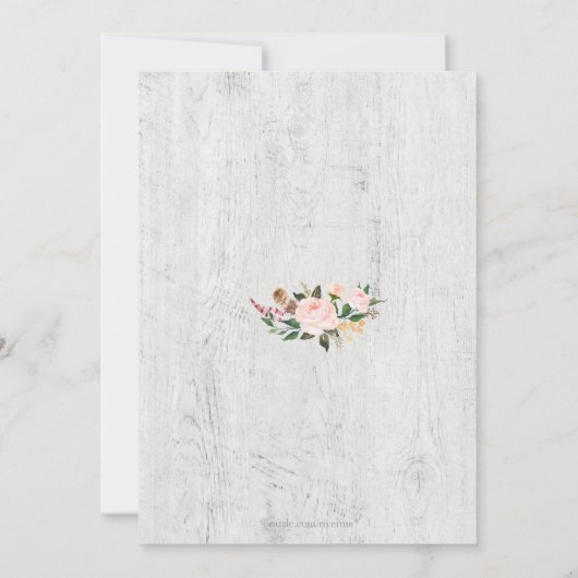 ボホ素朴女性のカーボーイフローラブーツブライダルシャワーl 招待状 (裏面)