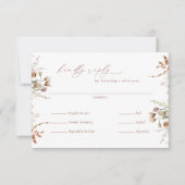 ボホ素朴庭園の結婚式食事の選択RSVPカード 出欠カード (正面)