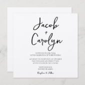 ボホ素朴手書きフォントスクエア結婚 招待状 (正面/裏面)