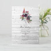 ボホ素朴梅赤ワイン試飲ブライダルシャワー 招待状 (スタンド正面)