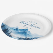 ボホ素朴水彩山々赤ちゃんシャワー ペーパープレート (アングル)