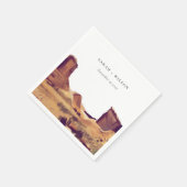 ボホ素朴水彩砂漠の風景結婚の スタンダードカクテルナプキン (角)