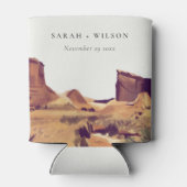 ボホ素朴水彩砂漠の風景結婚の 缶クーラー (裏面)