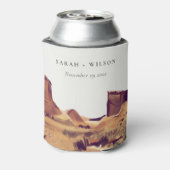 ボホ素朴水彩砂漠の風景結婚の 缶クーラー (缶裏面)