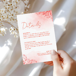 ボホ素朴水彩紅葉テラコッタ結婚ズ エンクロージャーカード