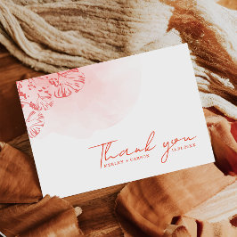 ボホ素朴水彩紅葉テラコッタ結婚ズ サンキューカード