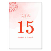 ボホ素朴水彩紅葉テラコッタ結婚ズ テーブルナンバー (正面)