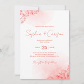 ボホ素朴水彩紅葉テラコッタ結婚ズ 招待状 (正面)