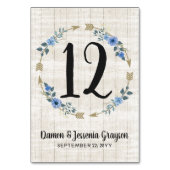 ボホ素朴矢印とフローラ結婚のテーブル番号 テーブルナンバー (裏面)