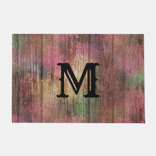 ボホ素朴秋かわいらしクランベリーセージ色 ドアマット (正面)