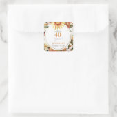 ボホ素朴秋ひまわり40歳パーティー スクエアシール (バッグ)