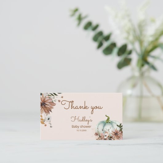 ボホ素朴秋パンプキ感謝していンユー 名刺 (スタンド正面)