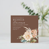 ボホ素朴秋フラワーズ結婚式招待状 招待状 (スタンド正面)