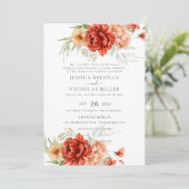 ボホ素朴秋フラワーズ結婚式招待状 招待状 (スタンド正面)