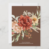 ボホ素朴秋フラワーズ結婚式招待状 招待状 (裏面)