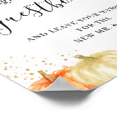 ボホ素朴秋フローラの結婚ゲストブックサイン ポスター (角)