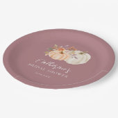 ボホ素朴秋フローラパンプキンブライダルシャワー ペーパープレート (アングル)