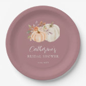 ボホ素朴秋フローラパンプキンブライダルシャワー ペーパープレート (正面)