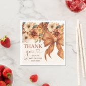 ボホ素朴秋フローラベビーシャワーパーティー スタンダードカクテルナプキン (インサイチュ)