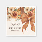 ボホ素朴秋フローラベビーシャワーパーティー スタンダードカクテルナプキン (正面)