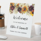 ボホ素朴秋フローラ結婚の歓迎 台座サイン (インサイチュ)
