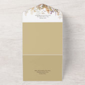 ボホ素朴秋ワイルドフラワーズホワイトディナー オールインワン招待状 (外側)