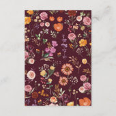 ボホ素朴秋ワイルドフラワー庭園の結婚式詳細 エンクロージャーカード (裏面)