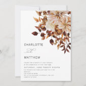 ボホ素朴秋紅葉結婚フローラ 招待状 (正面)