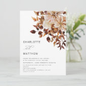 ボホ素朴秋紅葉結婚フローラ 招待状 (スタンド正面)