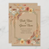 ボホ素朴結婚式招待状 招待状 (正面/裏面)