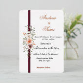 ボホ素朴結婚式招待状 箔招待状 (立ち正面)