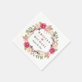 ボホ素朴羽フローラリースウェディングパーティー スタンダードカクテルナプキン (角)