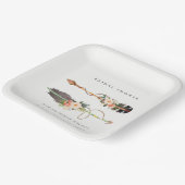 ボホ素朴羽フローラ矢印ブライダルシャワー ペーパープレート (傾斜あり)