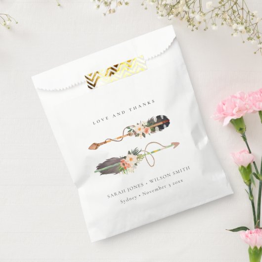 ボホ素朴羽フローラ矢結婚矢の感謝してい矢 フェイバーバッグ (封をした状態)