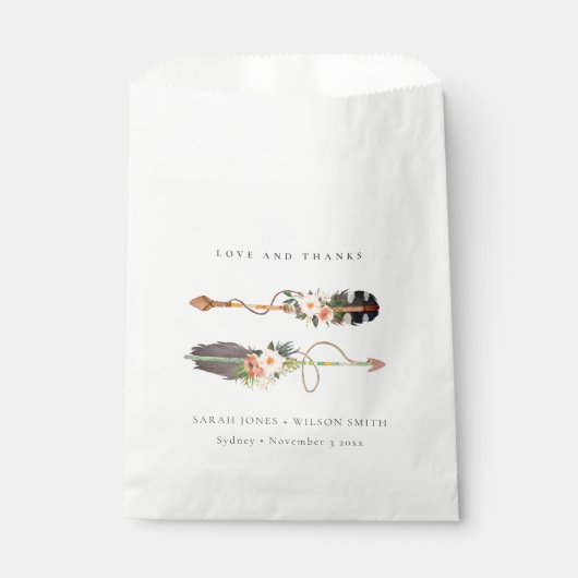 ボホ素朴羽フローラ矢結婚矢の感謝してい矢 フェイバーバッグ (正面)