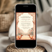 ボホ素朴自然フローラインディアンカメル結婚ズ 招待状