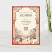 ボホ素朴自然フローラインディアン結婚牛 招待状 (裏面)