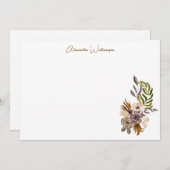 ボホ素朴自然ボカスタムタニカルブライダルシャワー サンキューカード (正面/裏面)