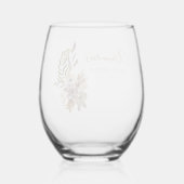 ボホ素朴自然ボカスタムタニカルブライダルシャワー ステムなしワイングラス (裏面)