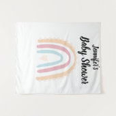 ボホ素朴虹エレガント赤ちゃんシャワー背景 タペストリー (正面(横))