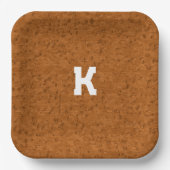 ボホ素朴質木茶パーソナライズされた色 ペーパープレート (正面)