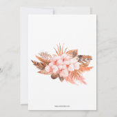 ボホ素朴赤面パンパスドライブバイベビーシャワー 招待状 (裏面)