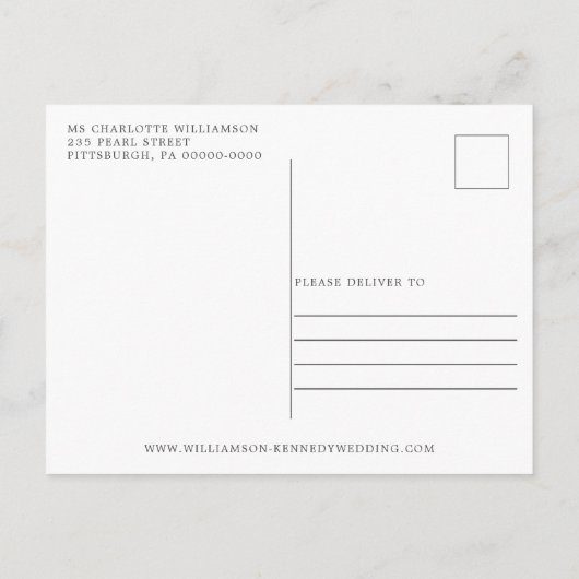 ボホ素朴赤面フローラ〔雄ジカの〕枝角日付アンを保存 案内ポストカード (裏面)