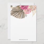 ボホ素朴金ゴールドパンパススウィート16誕生日 招待状 (裏面)