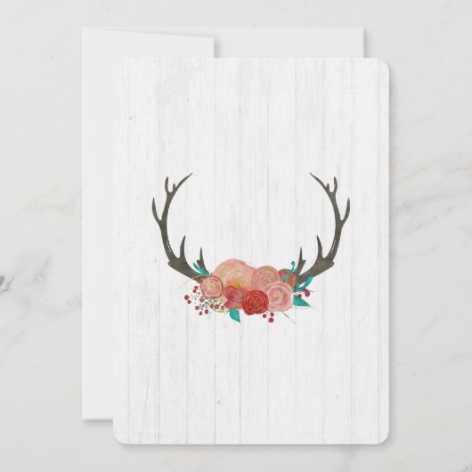 ボホ素朴鹿〔雄ジカの〕枝角誕生会の招待 招待状 (裏面)